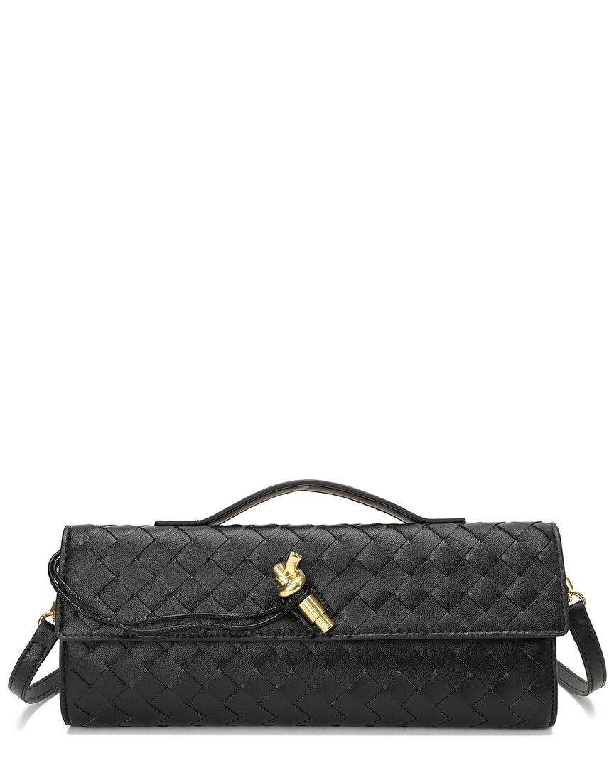 Tiffany & Fred Paris Woven Leather Clutch In Black