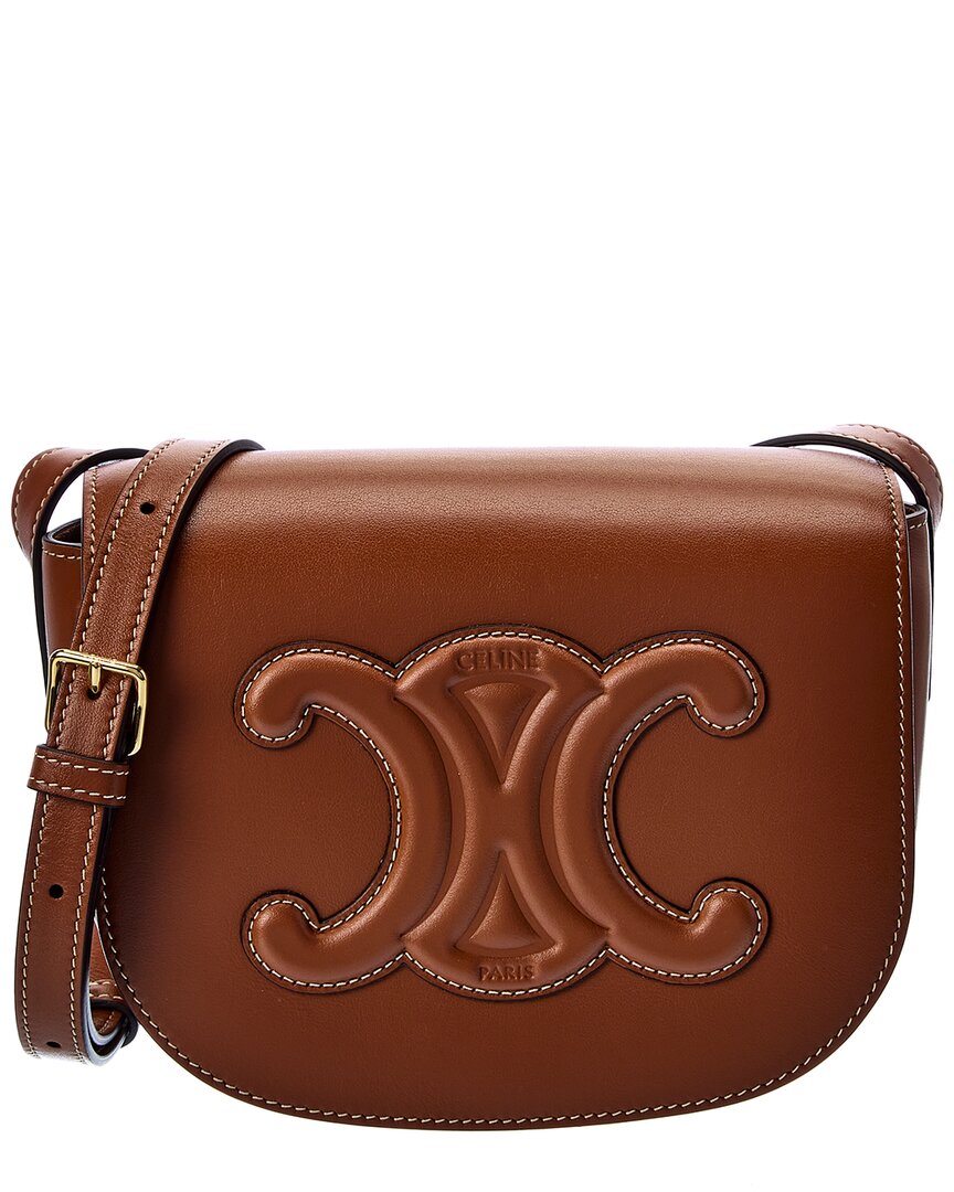Celine Women Cuir Triomphe Folco Borsa A Tracolla In Brown