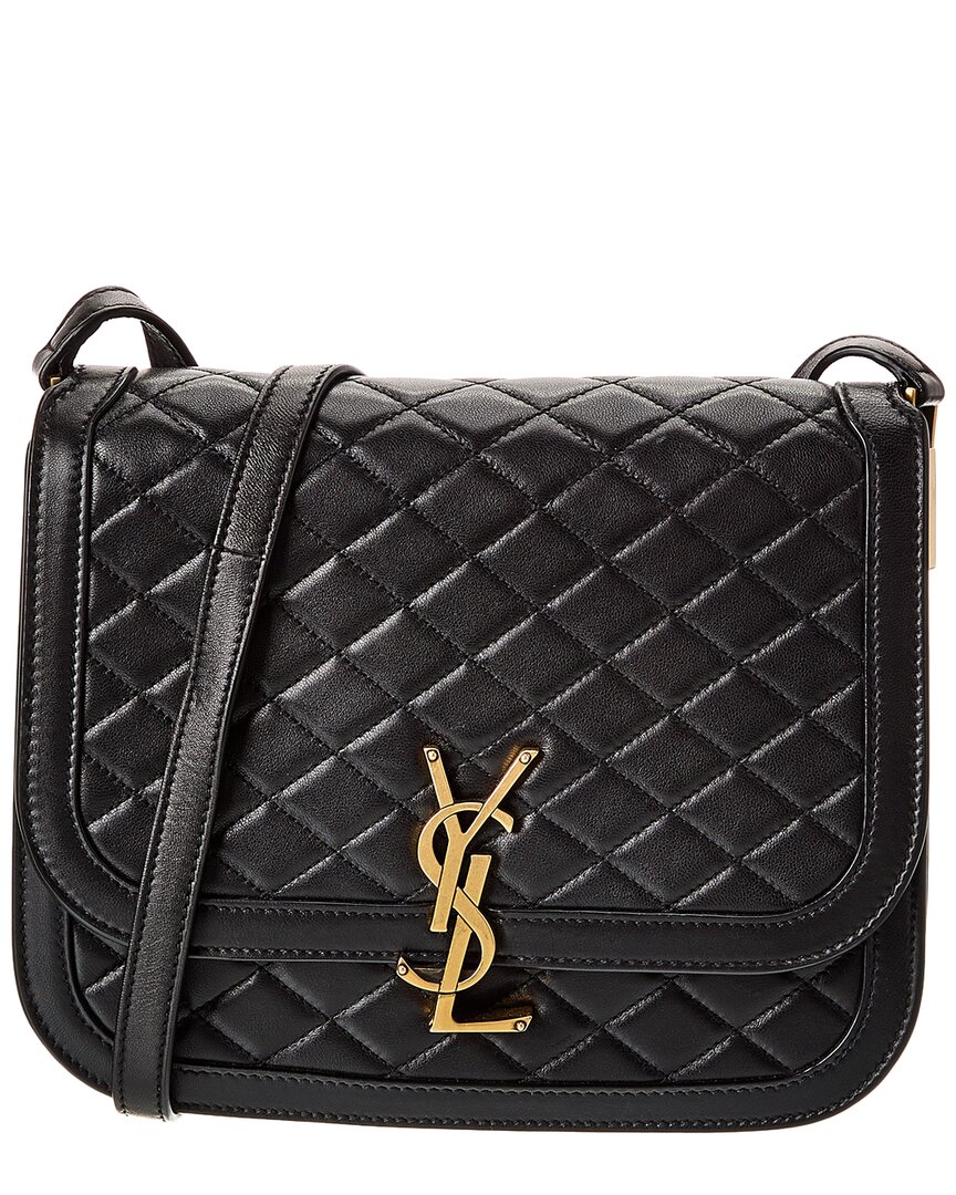 Saint Laurent Solferino Medium Quilted Leather Shoulder Bag In Black