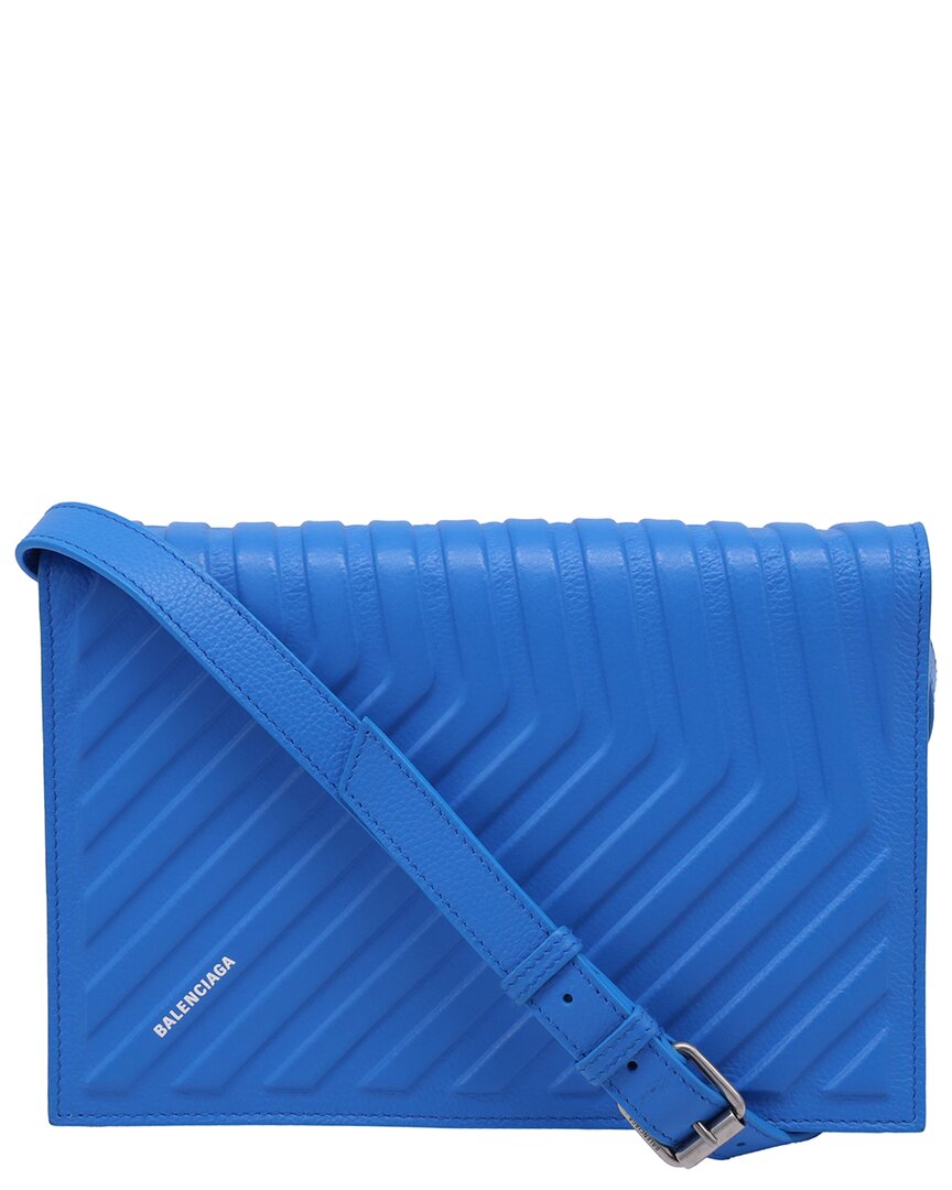 Balenciaga Blue Sheep Leather Car Flap Crossbody Bag (authentic Pre-loved) In Blue
