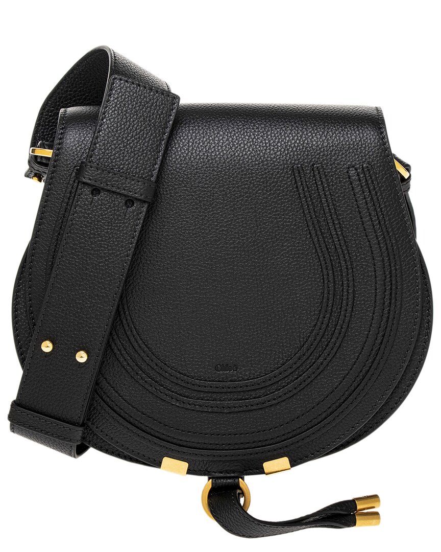 Chloé Marcie Medium Slim Crossbody Bag In Grained Calfskin In Black