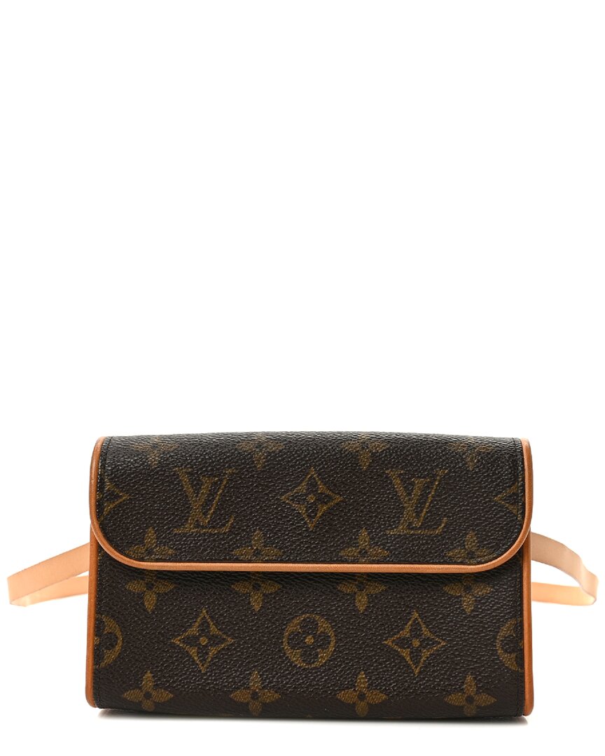 Pre-owned Louis Vuitton Brown Monogram Coated Canvas Pochette Florentine S (authentic )