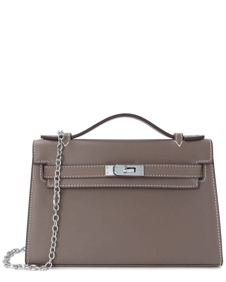 Tiffany & Fred Paris Leather Top-handle Crossbody In Brown