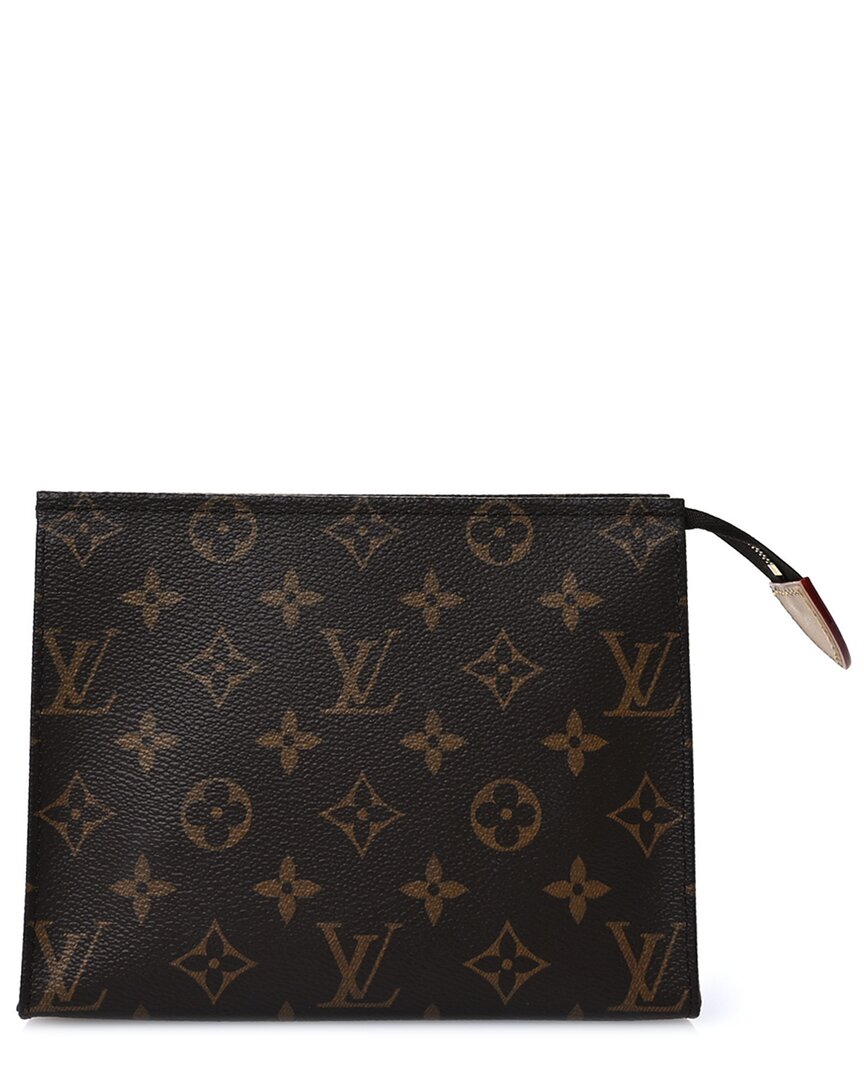 Pre-owned Louis Vuitton Red Monogram Coated Canvas Trio Medium Toiletry Pouch 19  (authentic Pre-loved)