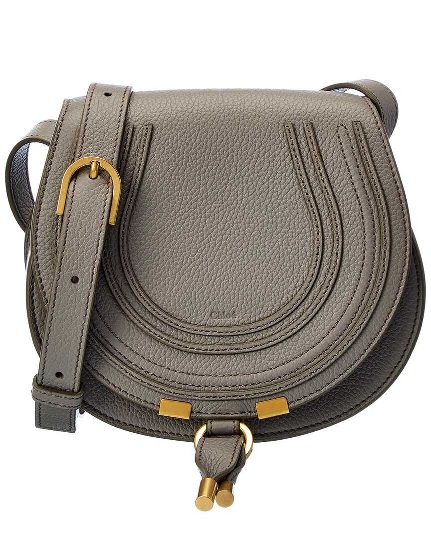 Chloé Gray Small Marcie Saddle Bag In Grey