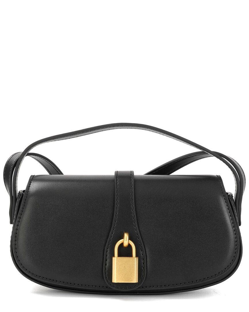 Tiffany & Fred Paris Smooth Leather Crossbody/shoulder Bag In Black