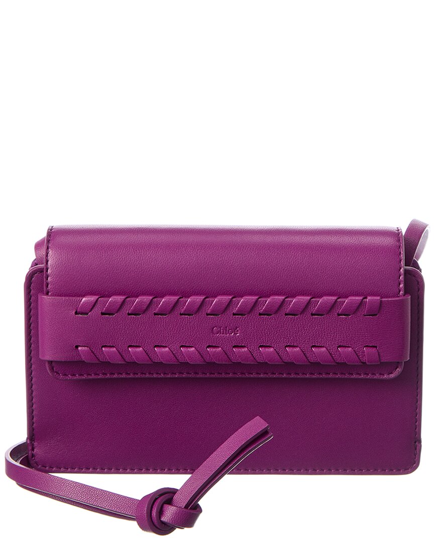 Chloé Shoulder Bag With Braided Detail Purple In Purple