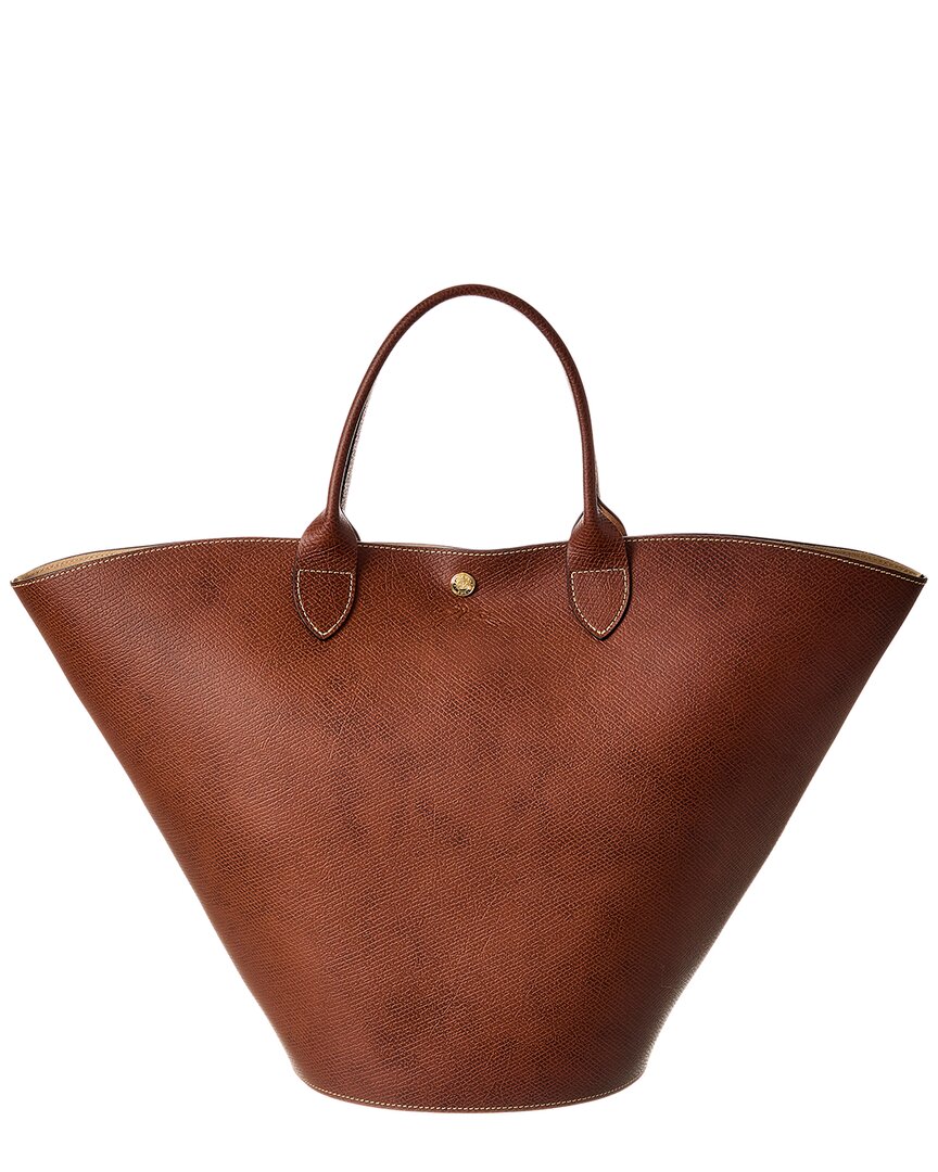 Longchamp Épure Extra Large Leather Short Handle Tote In Brown