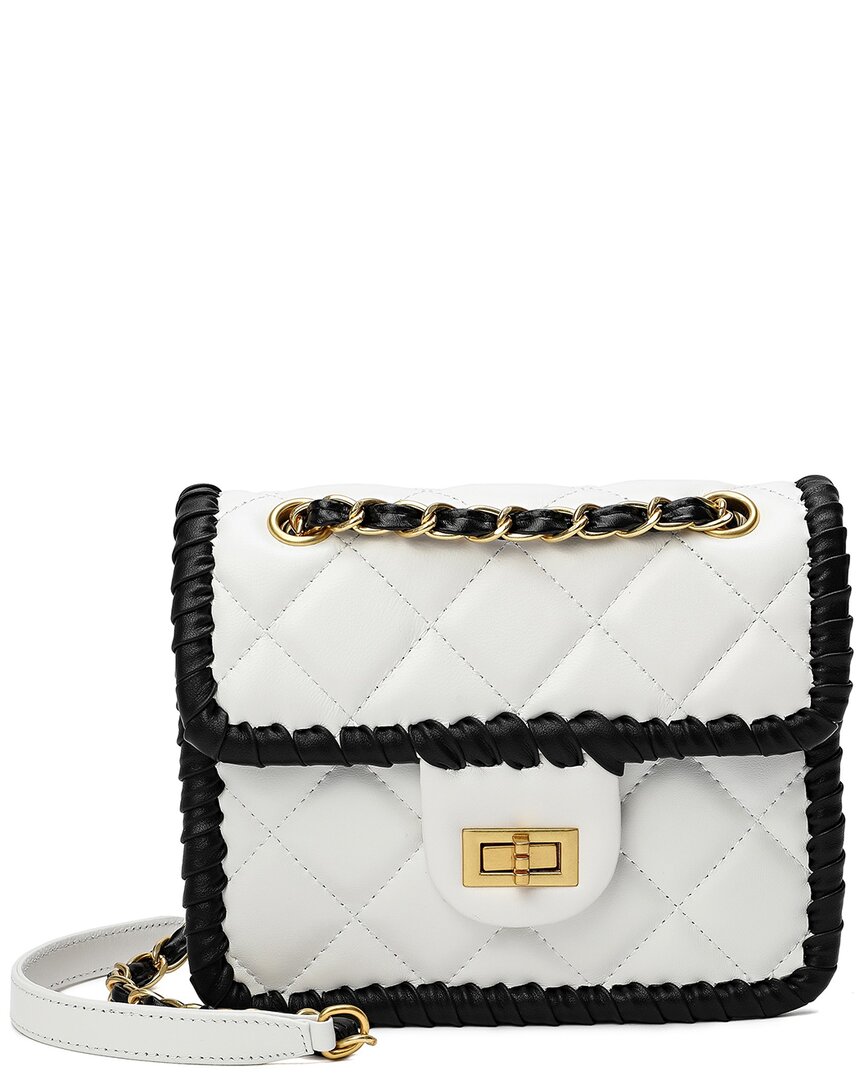 Tiffany & Fred Quilted Leather Crossbody In White