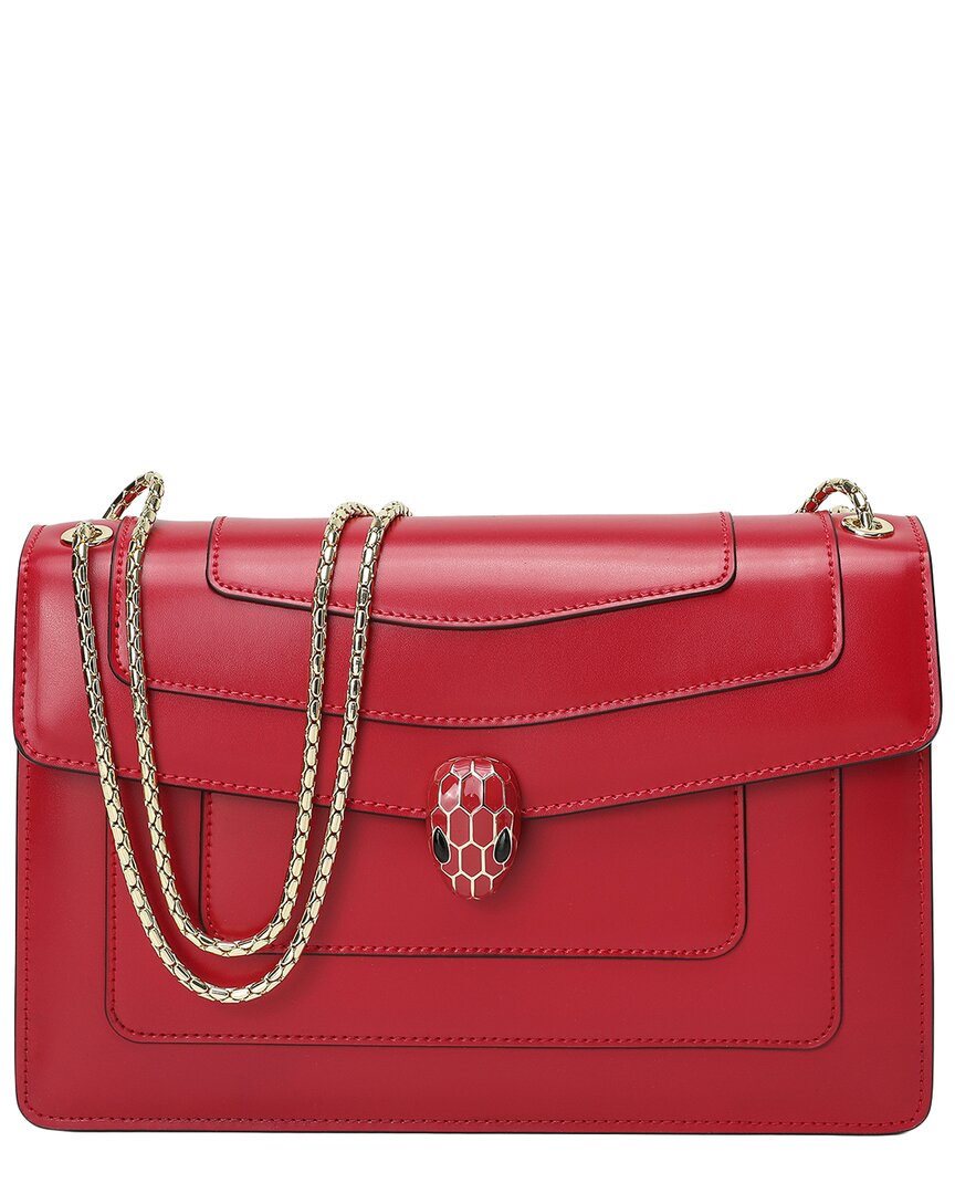 Tiffany & Fred Paris Fold-over Smooth Leather Crossbody In Red