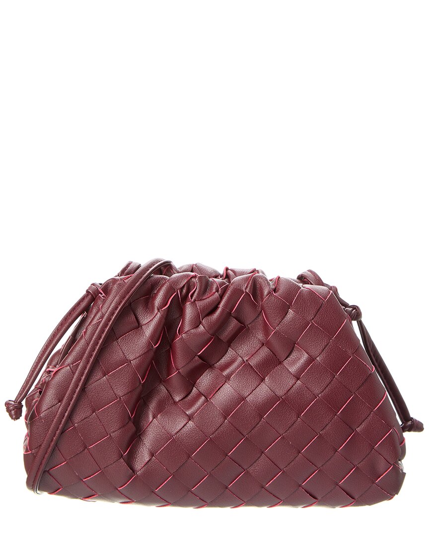 Shop Tiffany & Fred Paris Woven Leather Crossbody Pouch In Red