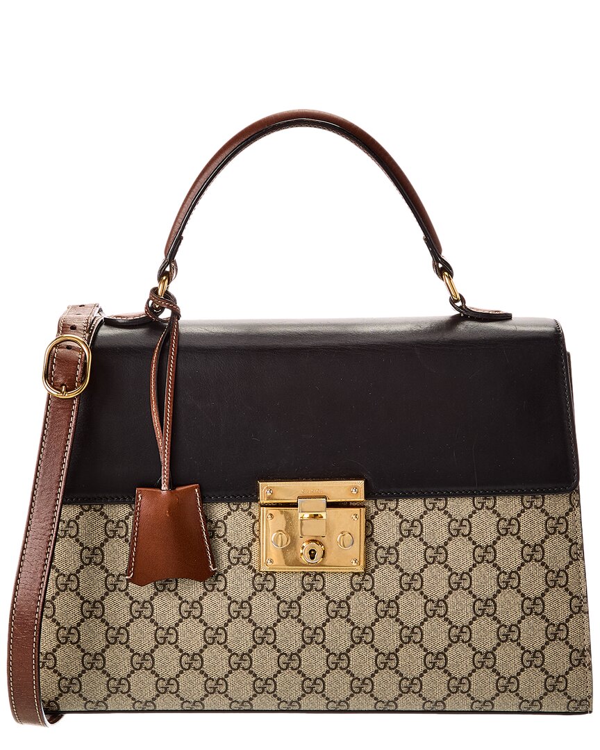 Gucci Beige & Black & Brown Gg Supreme Canvas Padl