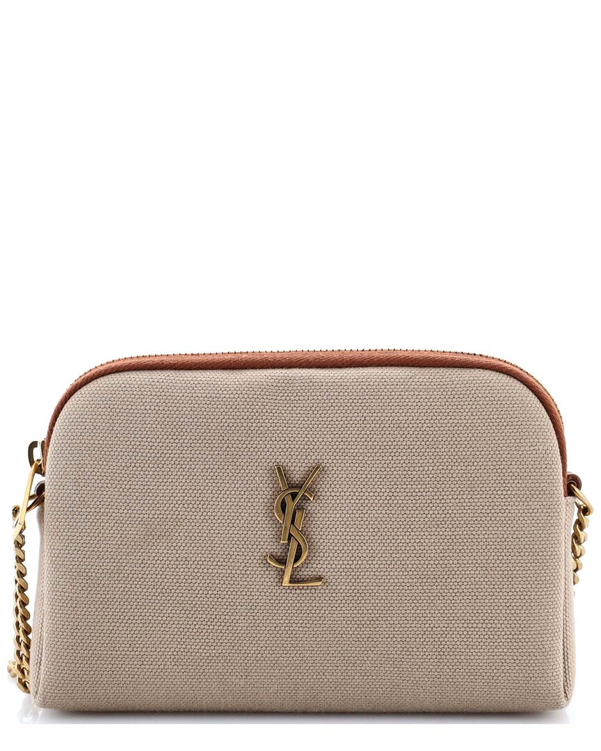 Saint Laurent Gaby Zipped Pouch Crossbody Canvas (authentic Pre-loved)