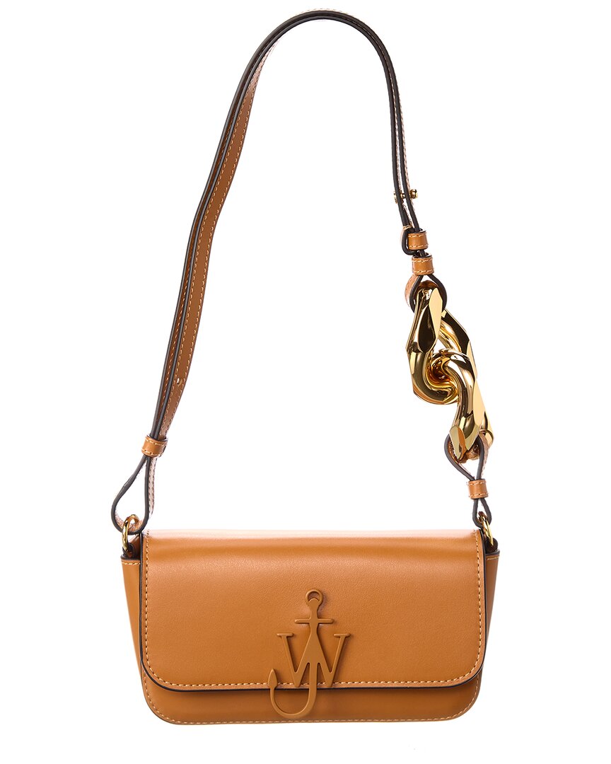 Jw Anderson Chain Anchor Leather Shoulder Bag In Brown