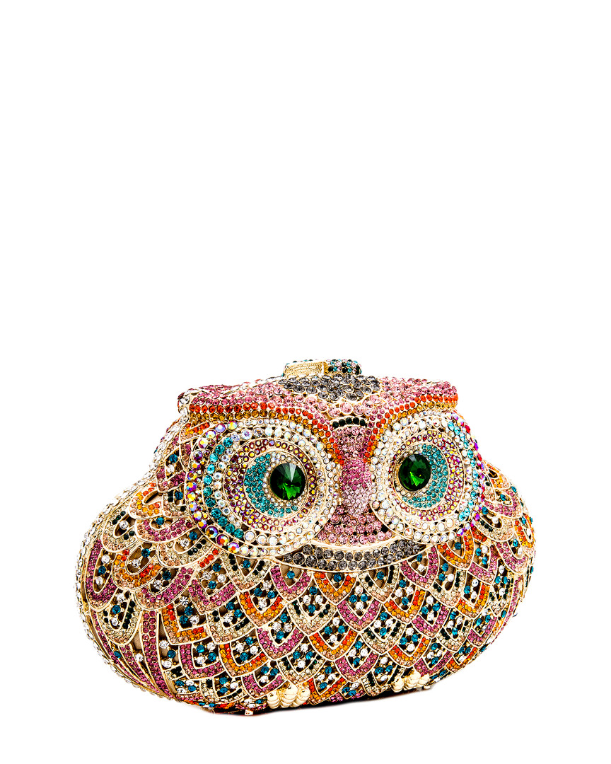 Aquaswiss Luxmob Crystal Owl Clutch In Gold