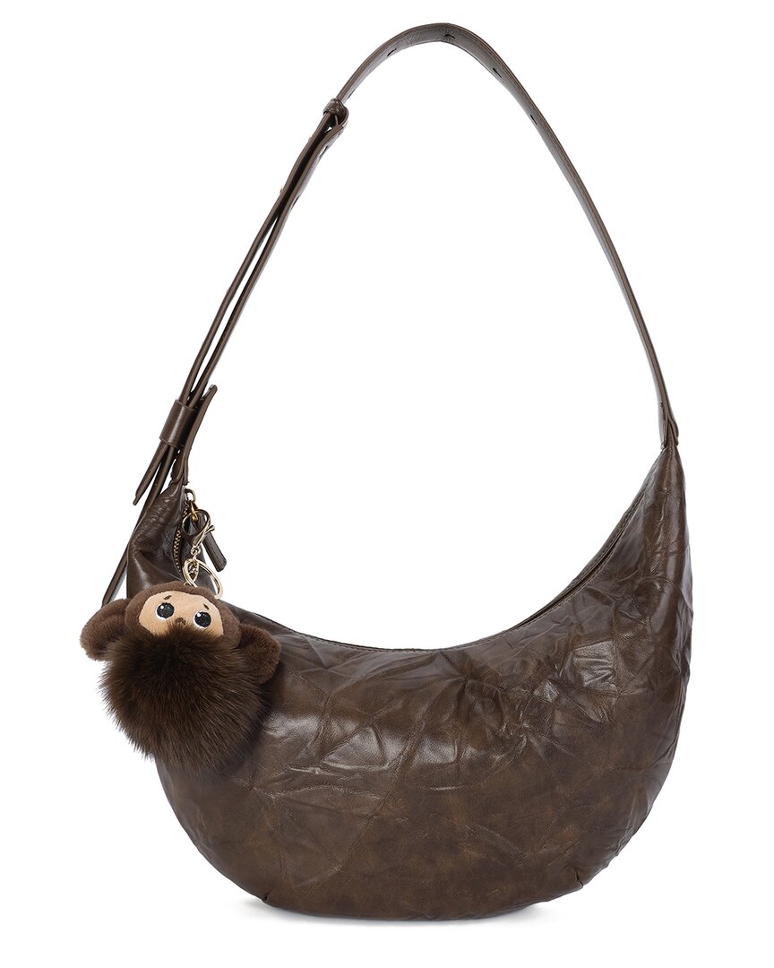 Shop Tiffany & Fred Paris Wrinkled Leather Hobo Bag