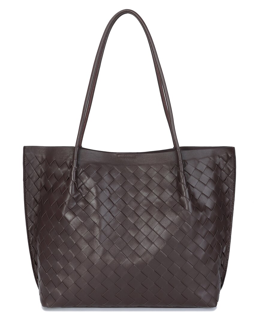 Tiffany & Fred Paris Hand-woven Large Leather Tote