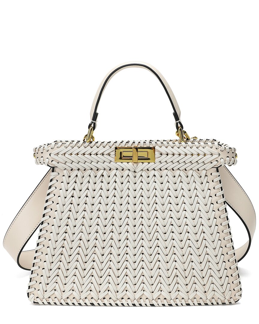Tiffany & Fred Paris Leather Satchel In White