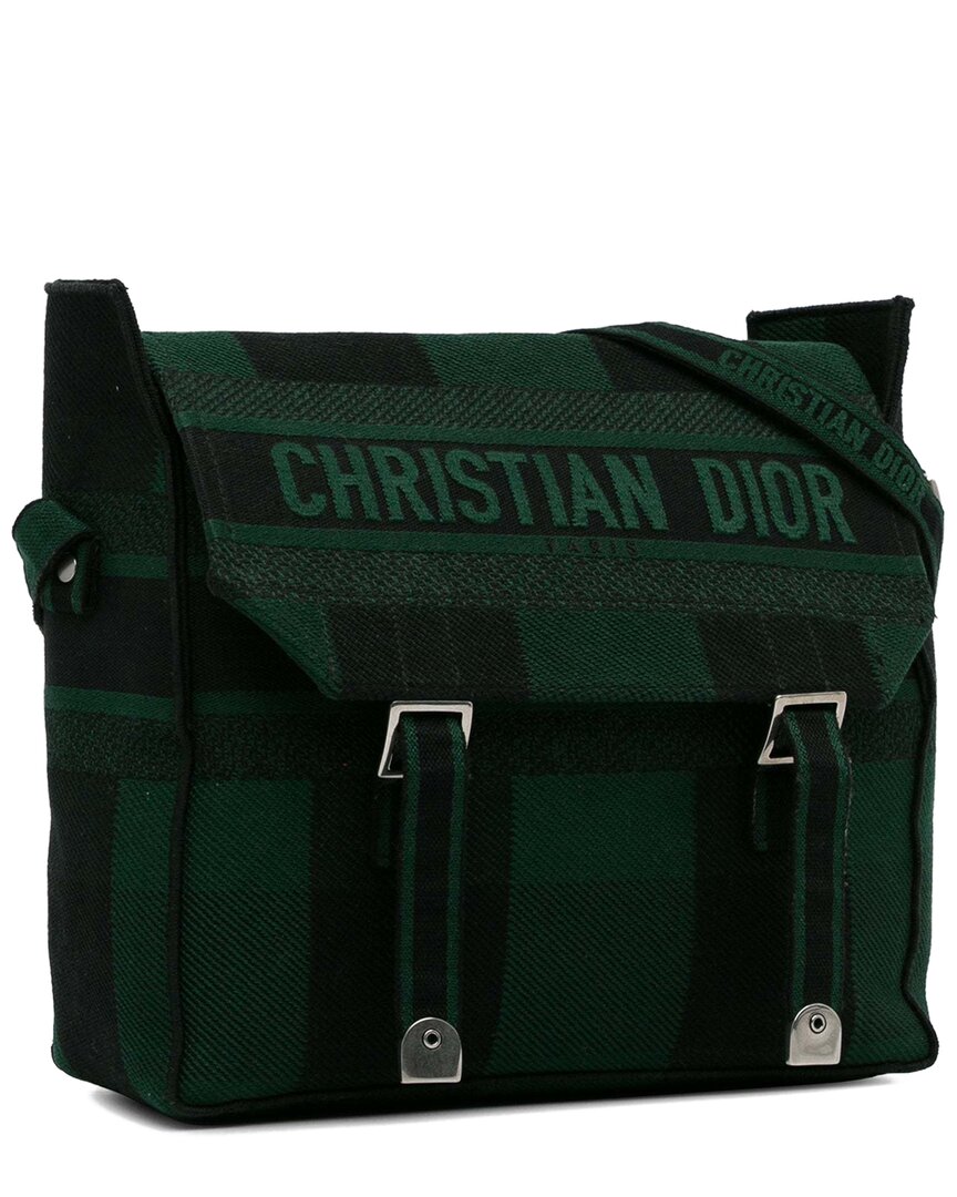 Dior Green Leather Camp Messenger Bag (authentic Pre-loved)