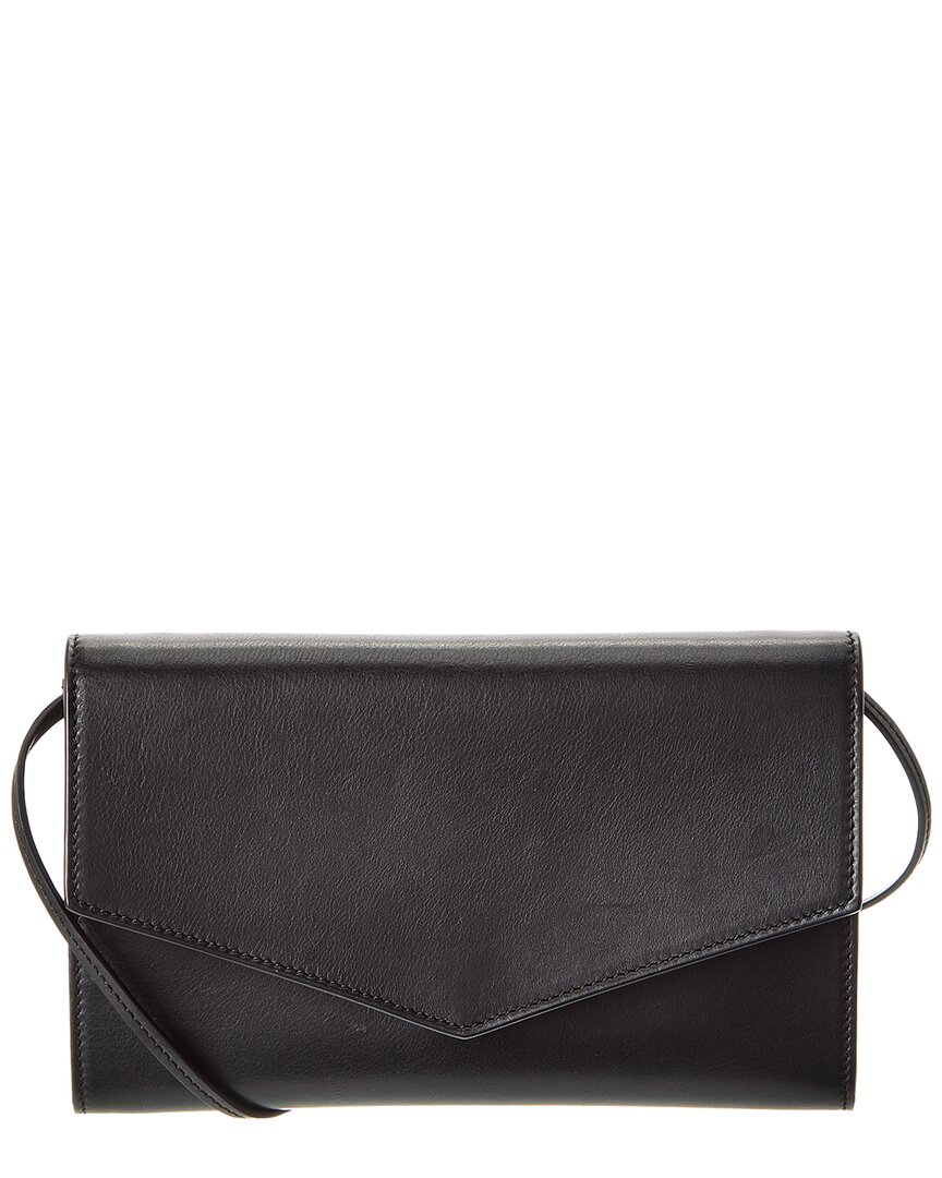 The Row Dnu Inv Leather Shoulder Bag In Black