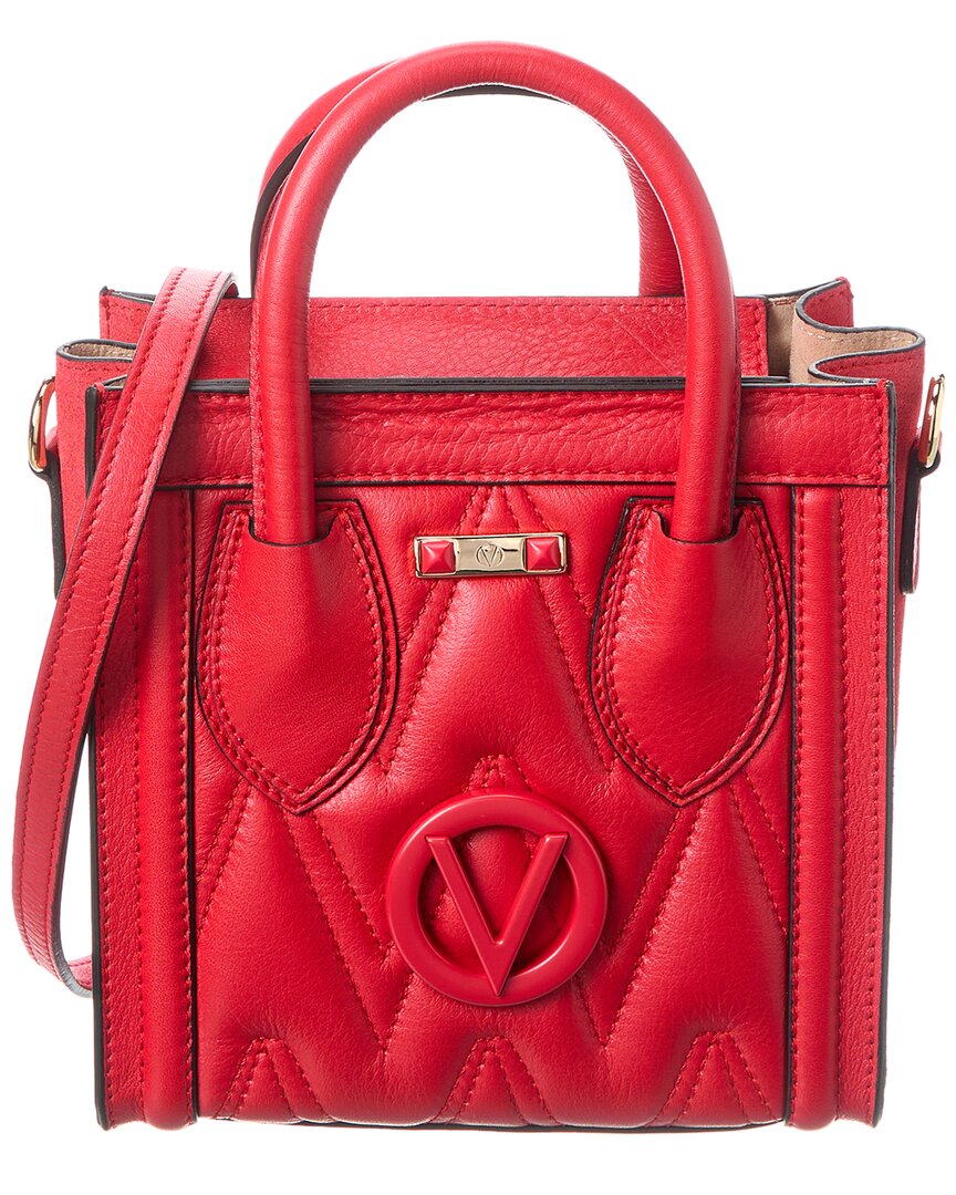 Valentino By Mario Valentino Eva Diamond Leather Tote In Red
