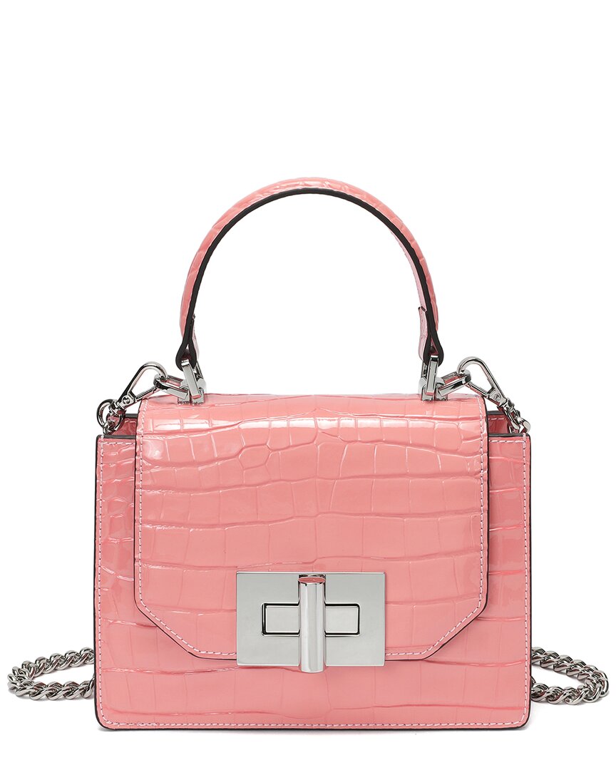 TIFFANY & FRED PARIS TIFFANY & FRED PARIS CROC-EMBOSSED PATENT SATCHEL