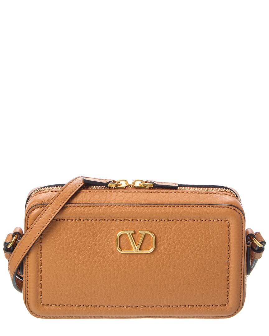 Valentino Garavani Garavani Alltime Mini Shoulder Bag In Grainy Calfskin Woman Almond Uni
