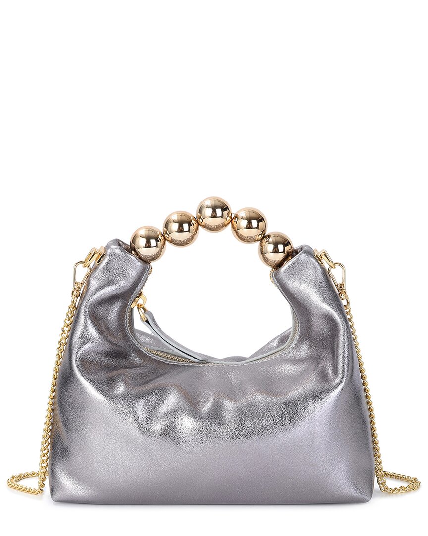 TIFFANY & FRED PARIS TIFFANY & FRED PARIS SMOOTH METALLIC LEATHER TOP-HANDLE CROSSBODY