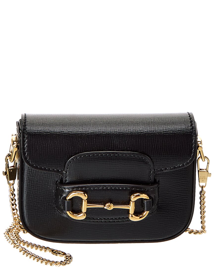 Gucci 1955 Horsebit Mini Grained-leather Shoulder Bag In Black
