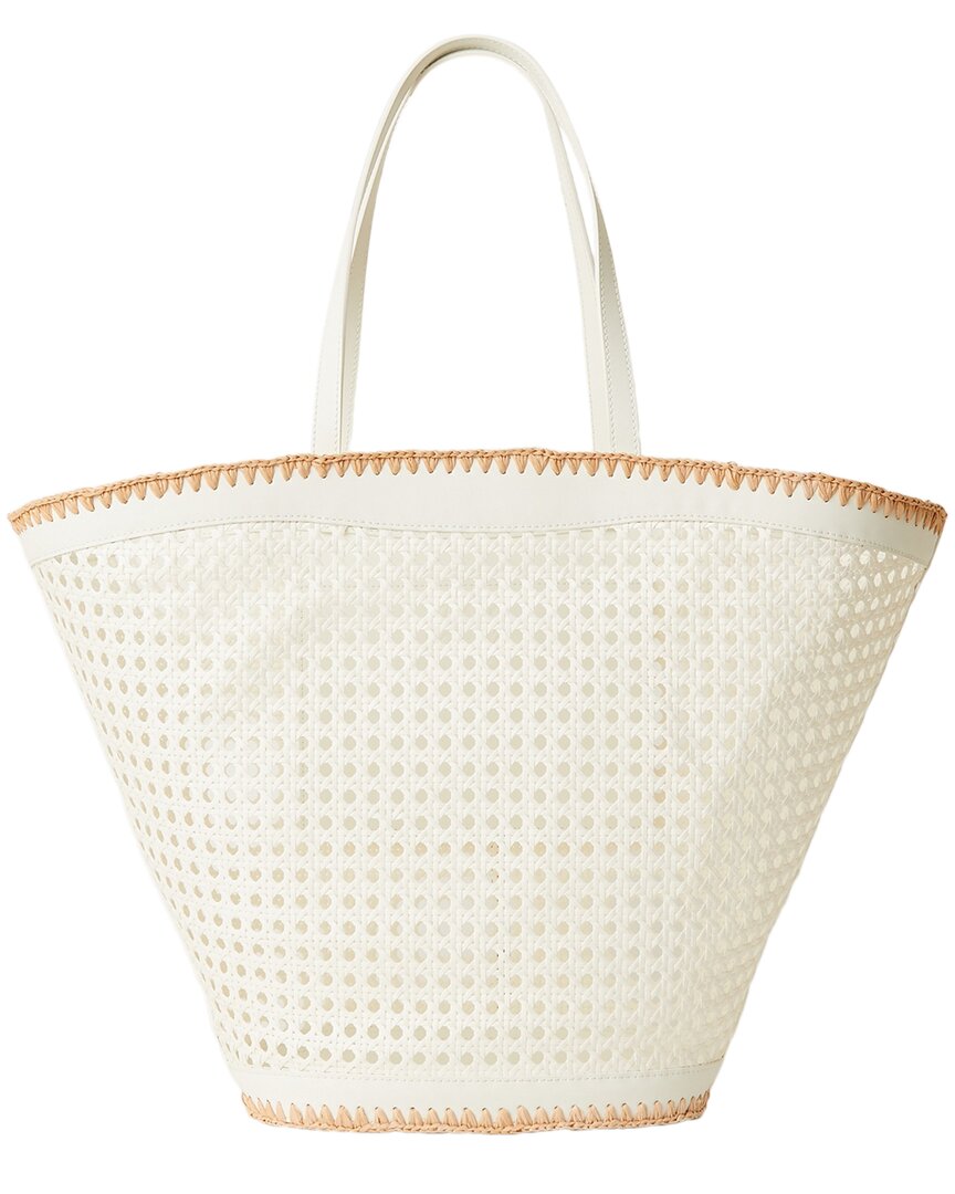 Btb Los Angeles Ellie Straw Tote In White