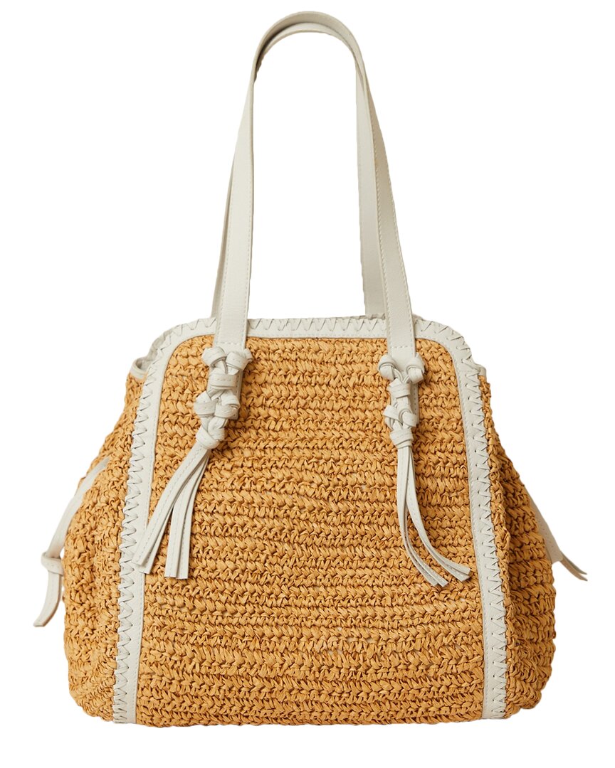 Btb Los Angeles Irina Straw Satchel In White