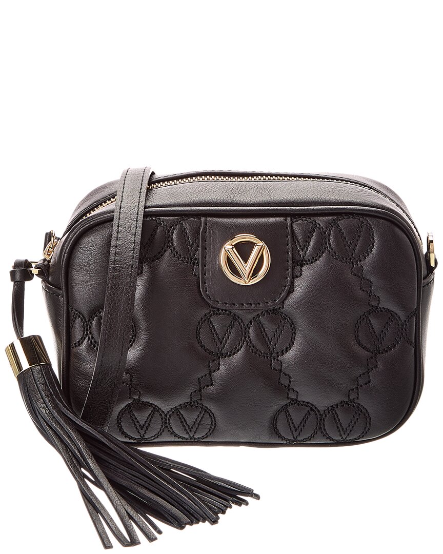 Valentino By Mario Valentino Amel Monogram Leather Crossbody In Black