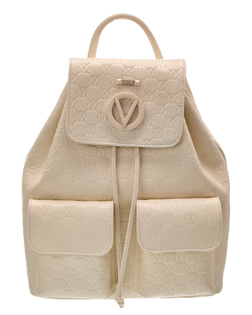 Valentino By Mario Valentino Delphine Super V Leather Tote In White