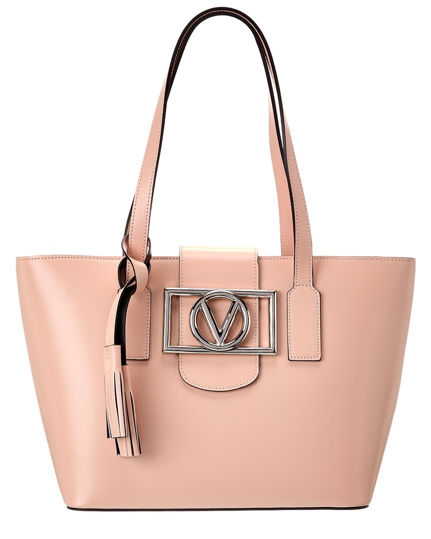 Valentino By Mario Valentino Delphine Super V Leather Tote In Pink