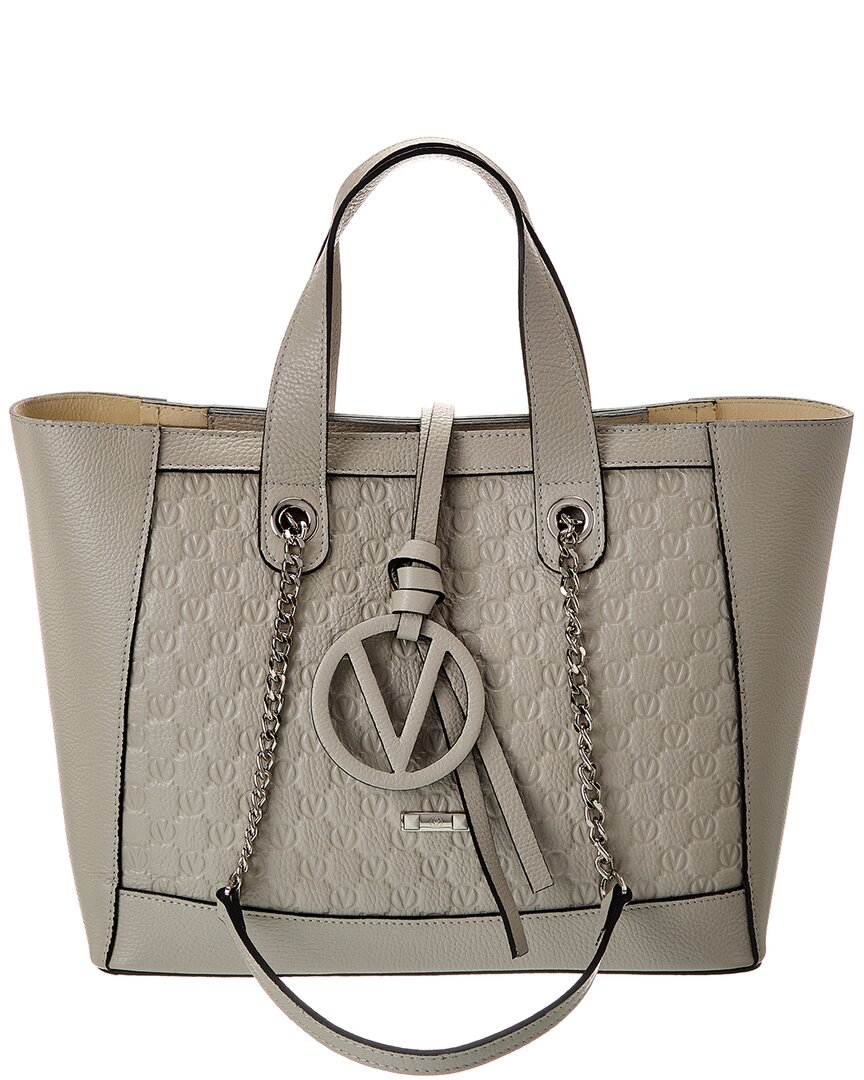Valentino By Mario Valentino Sophie Medallion Leather Tote In Grey