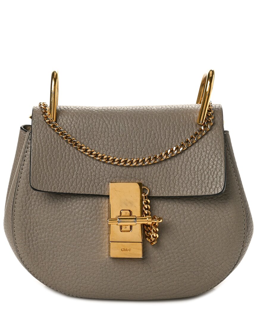 Chloé Motty Grey Leather Drew (authentic Pre-loved)