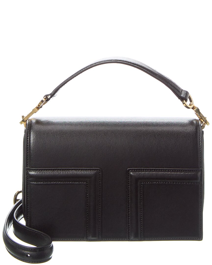 Totême Toteme T Flap Mini Leather Shoulder Bag In Black