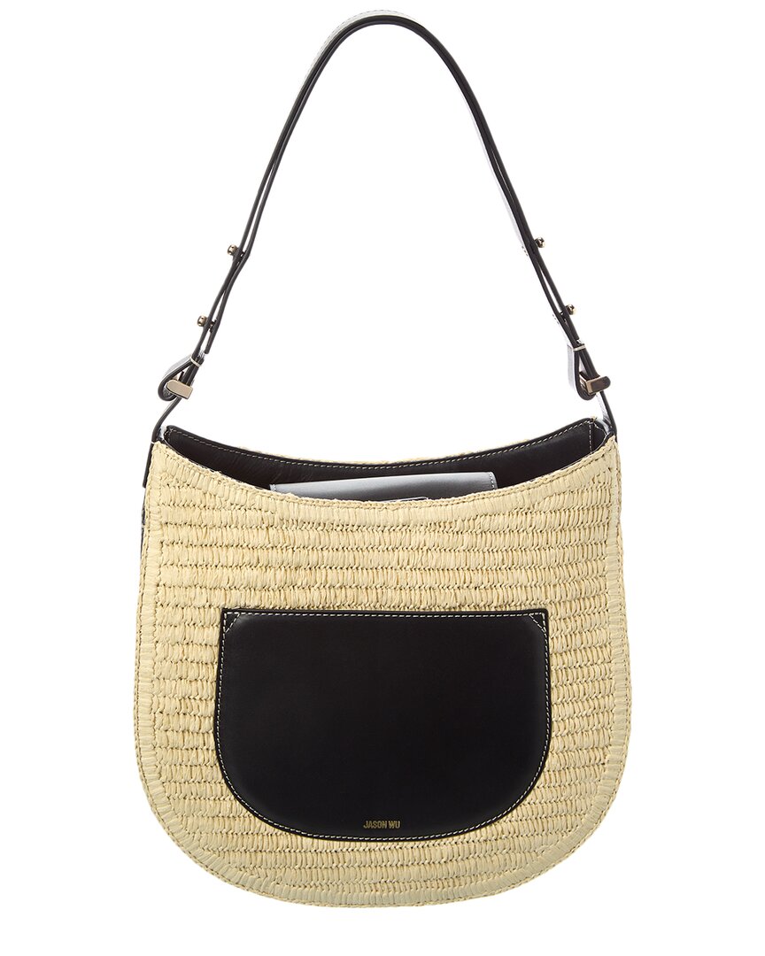 Jason Wu Straw & Leather Shoulder Bag