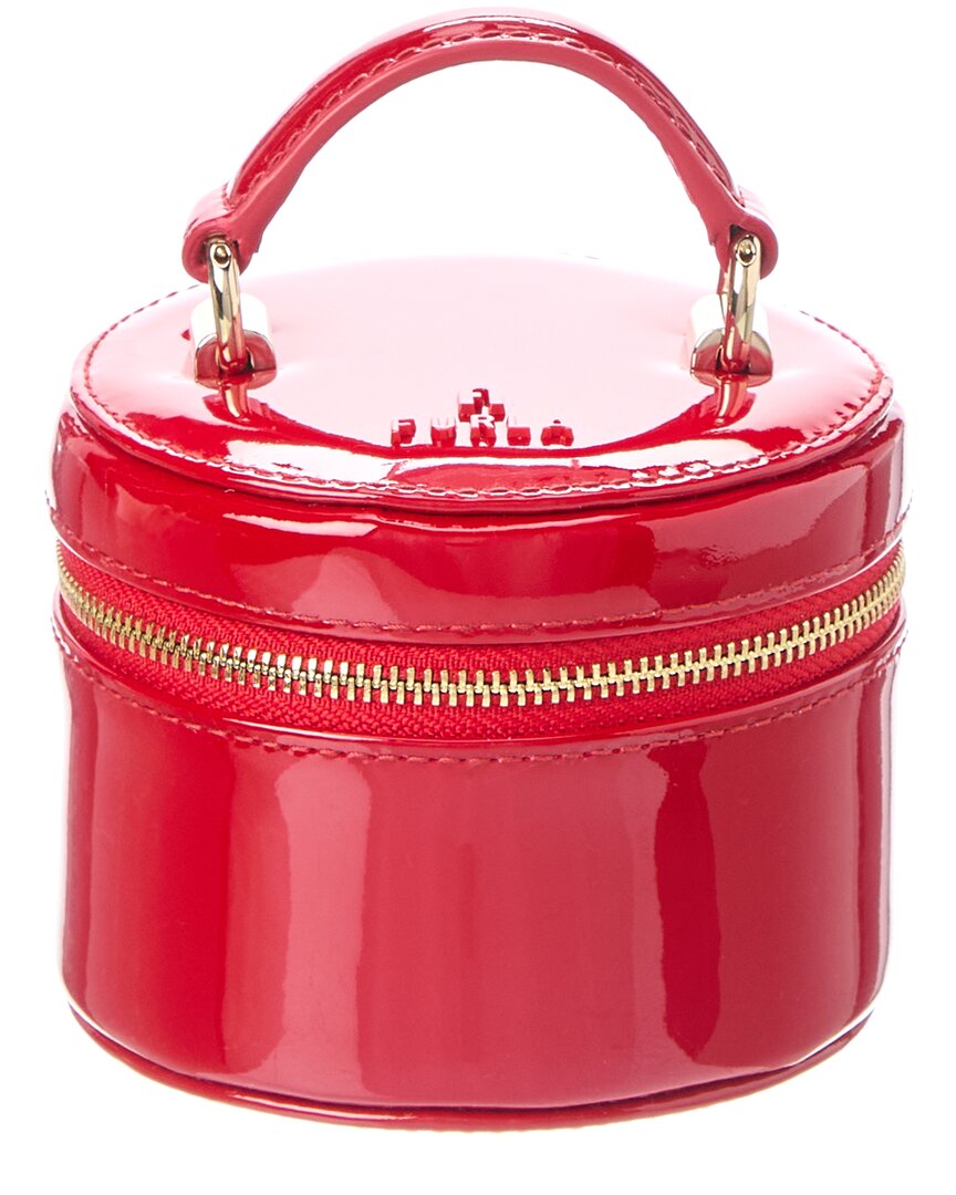 Furla Camelia Leather Cosmetic Case In Red