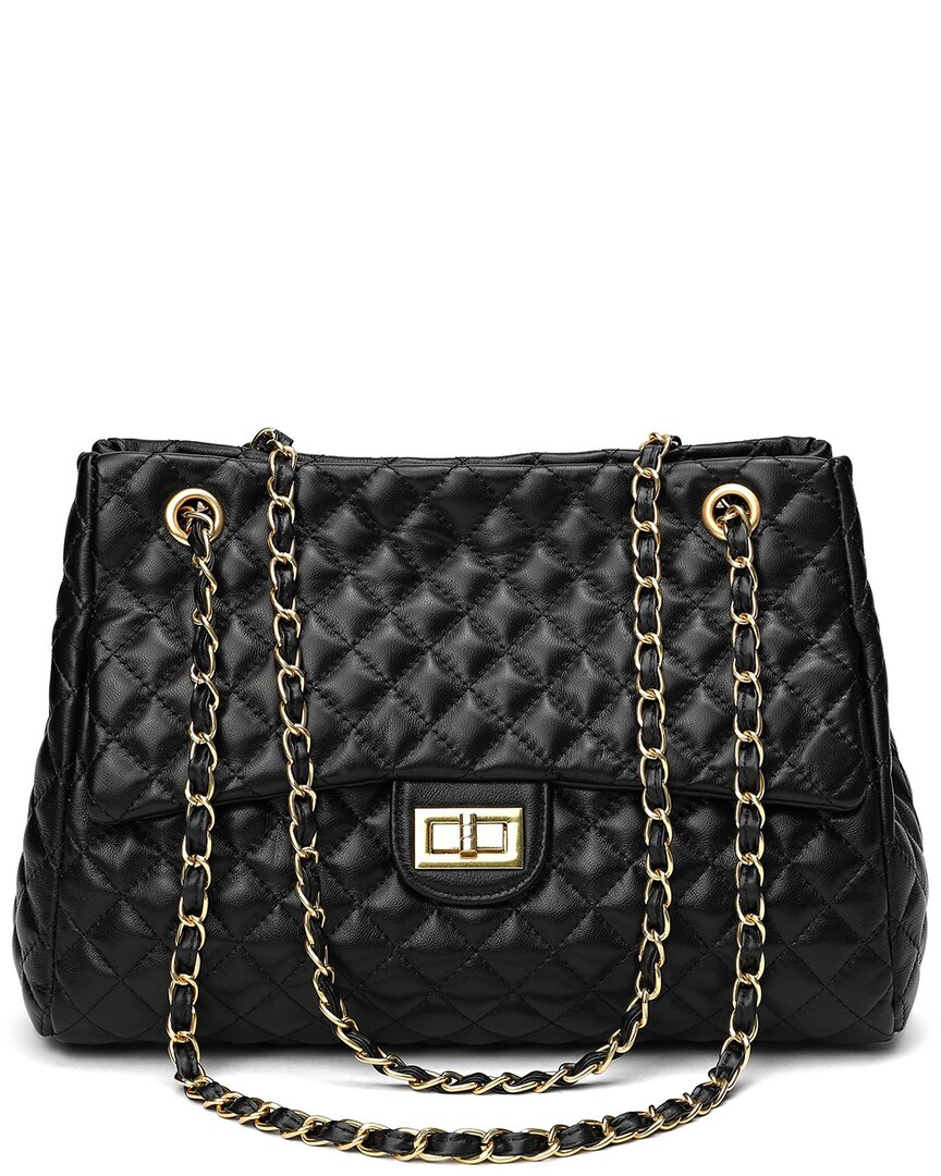 Tiffany & Fred Full-grain Quilted Leather Tote