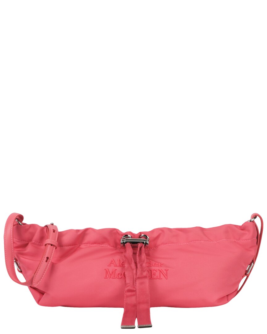 Alexander Mcqueen Mini Nylon Shoulder Bag In Orange