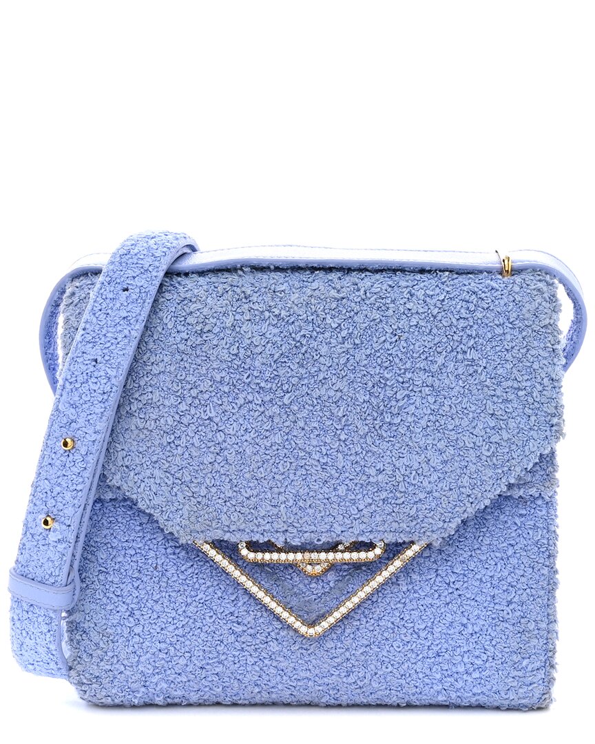 Bottega Veneta Blue Canvas Boucle Clip Bag (authentic )