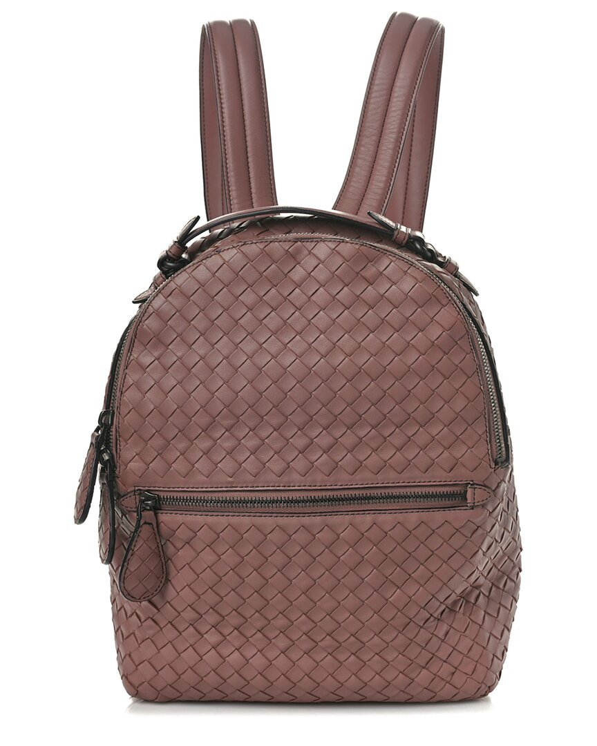 Bottega Veneta Bois De Rose Intrecciato Leather Backpack (authentic )