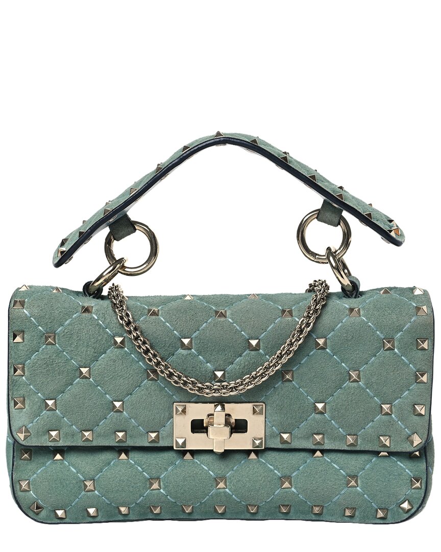 Valentino Nube Suede Small Rockstud Spike Shoulder Bag (authentic )