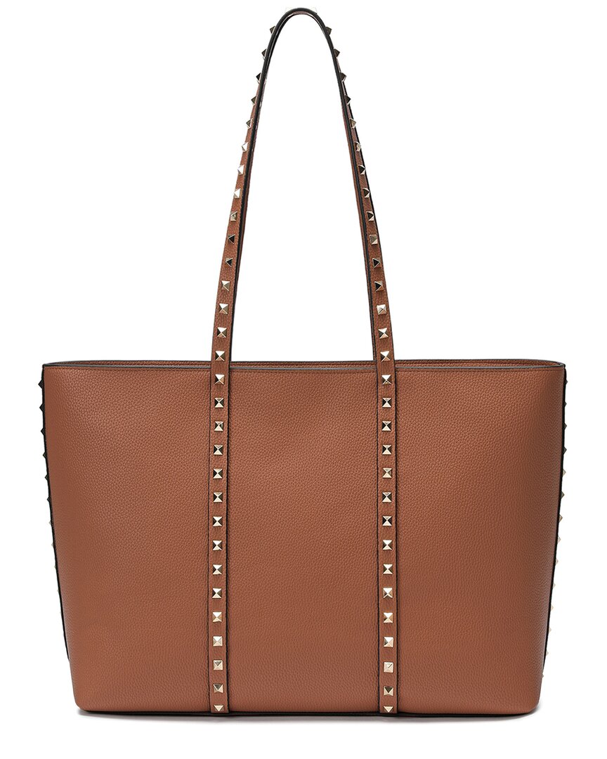 Shop Tiffany & Fred Paris Studded Leather Tote In Brown