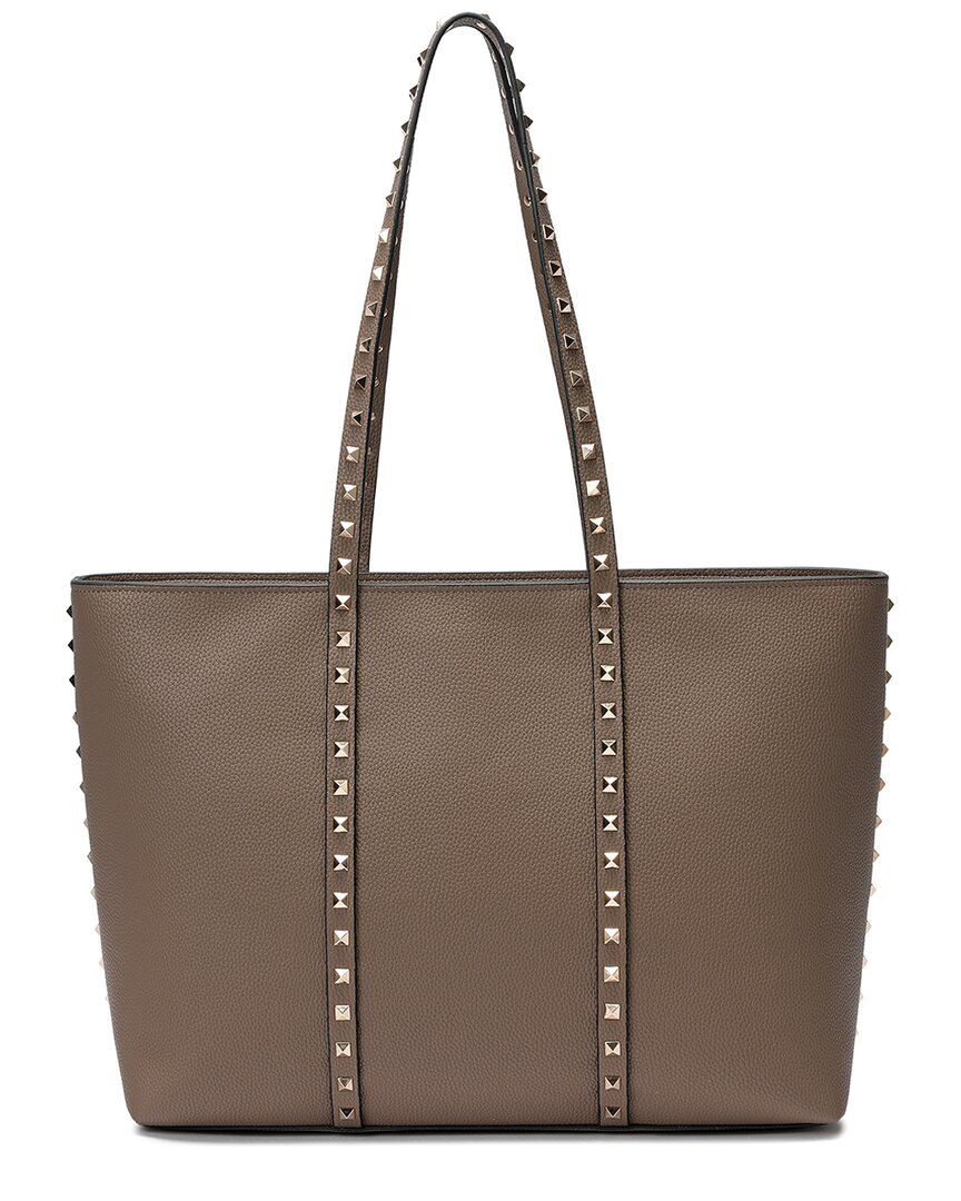 Shop Tiffany & Fred Paris Studded Leather Tote In Green