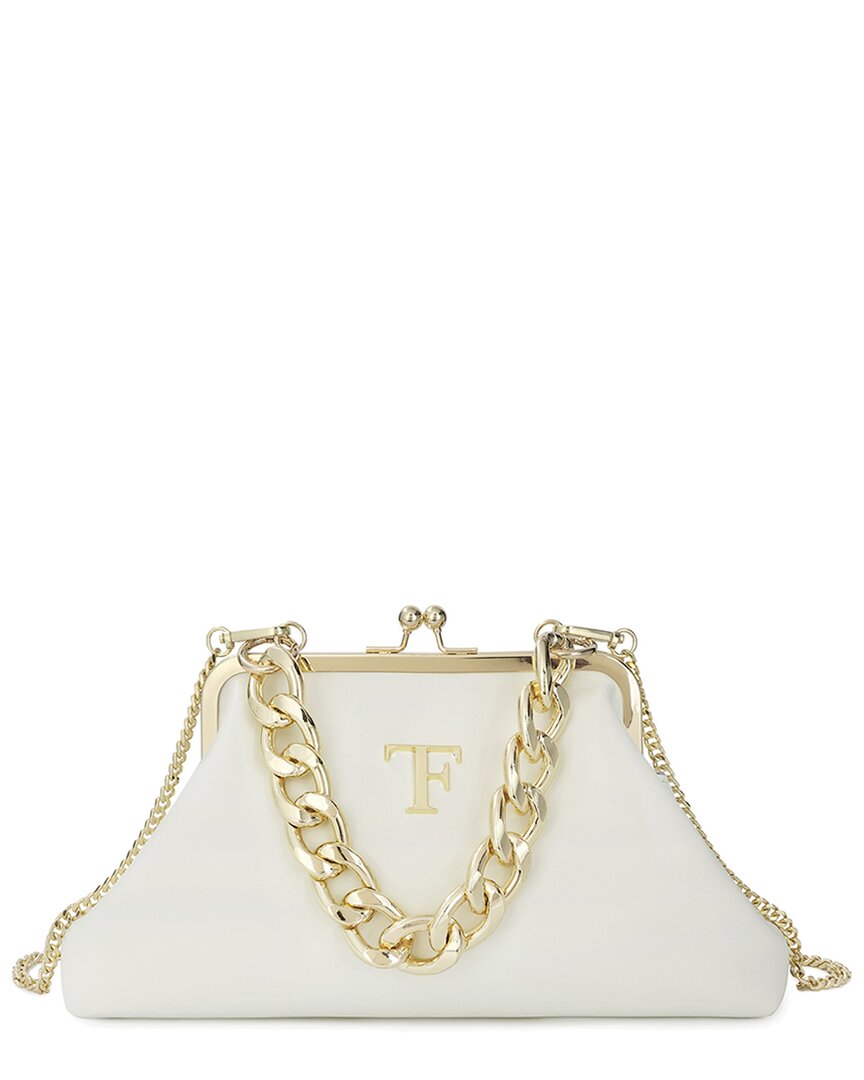 Shop Tiffany & Fred Paris Iconic Frame Leather Shoulder Bag In White
