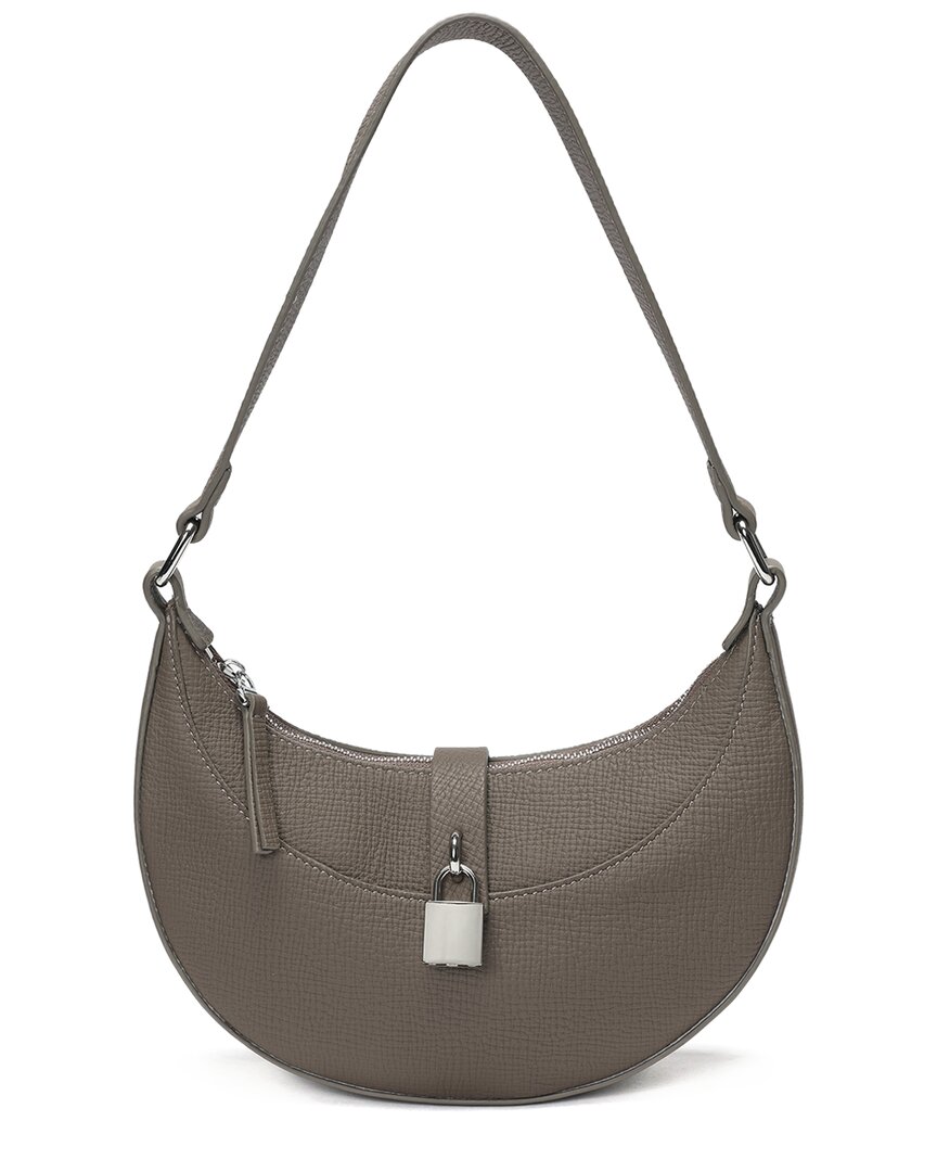 Tiffany & Fred Paris Sleek Crescent Leather Shoulder Bag