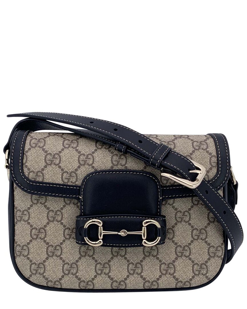 Gucci Brown Cotton Horsebit 1955 Crossbody (authentic Pre-loved) In Multi