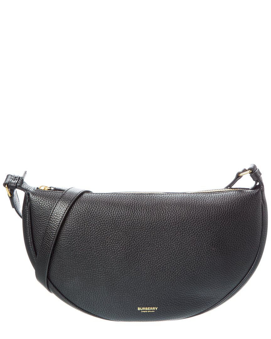 Burberry Leather Shoulder Bag In Black